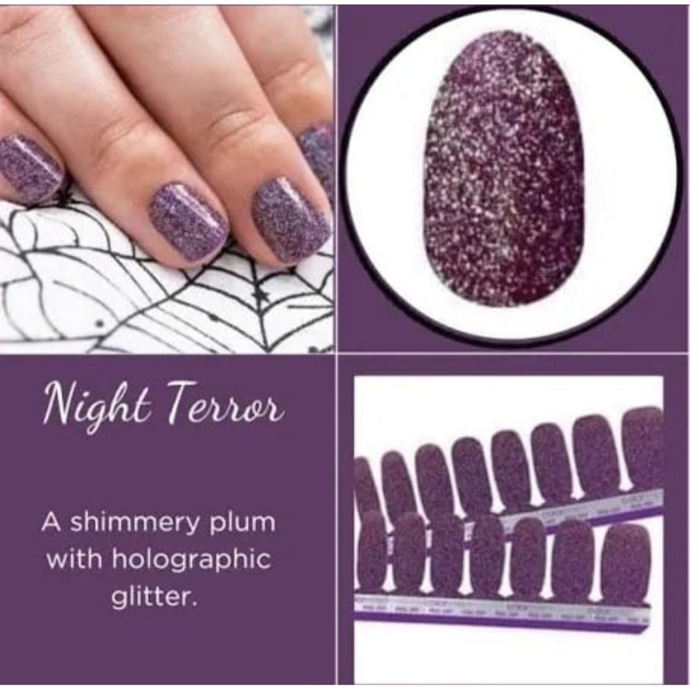 Color Street Nail Polish Strips NIGHT TERROR Holographic Glitter Retired
